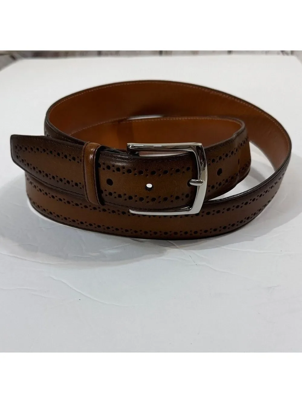 Allen Edmonds Brown Leather Belt 42